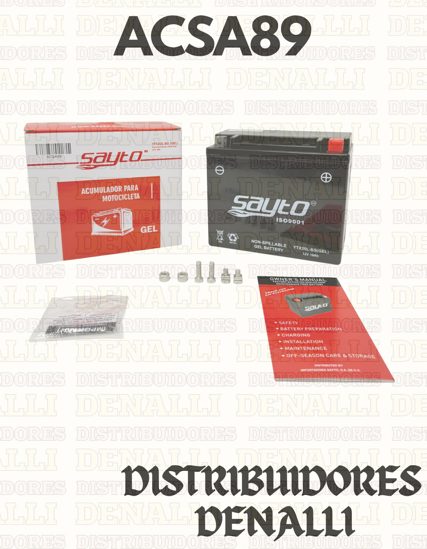 BATERIA YTX20L-BS DE GEL. SAYTO