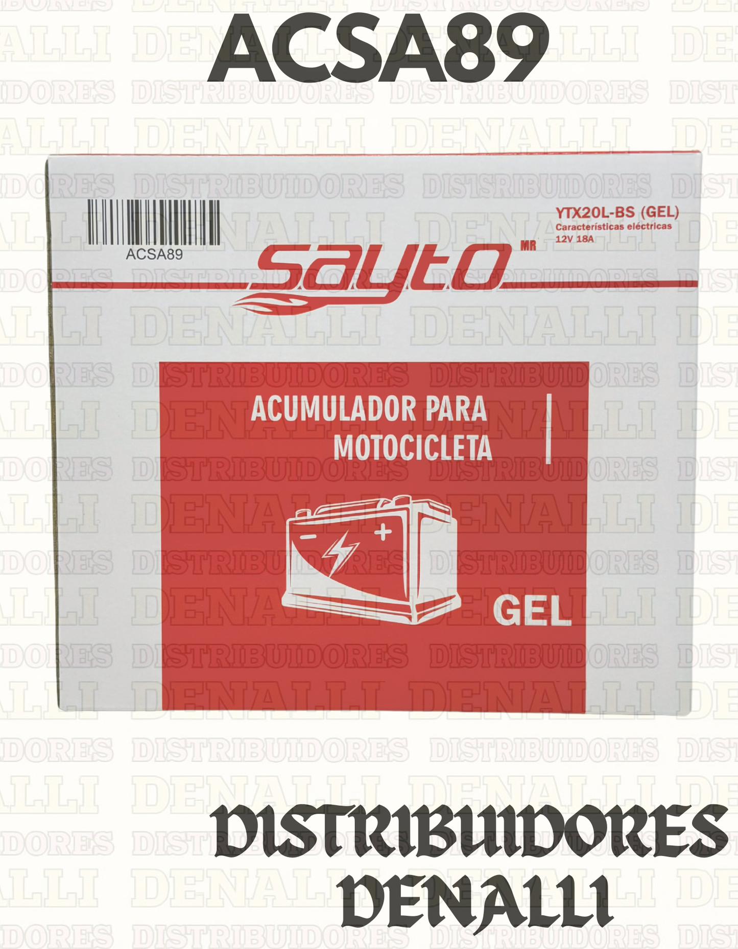 BATERIA YTX20L-BS DE GEL. SAYTO