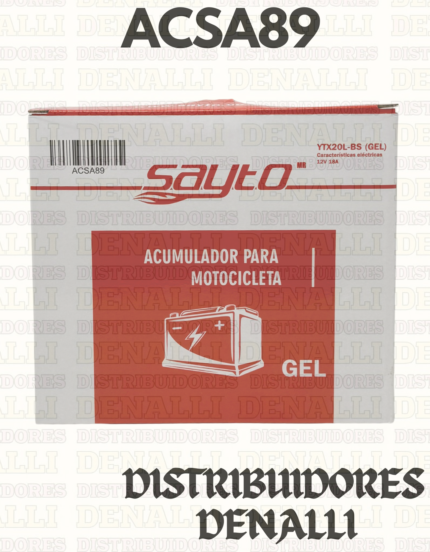 BATERIA YTX20L-BS DE GEL. SAYTO